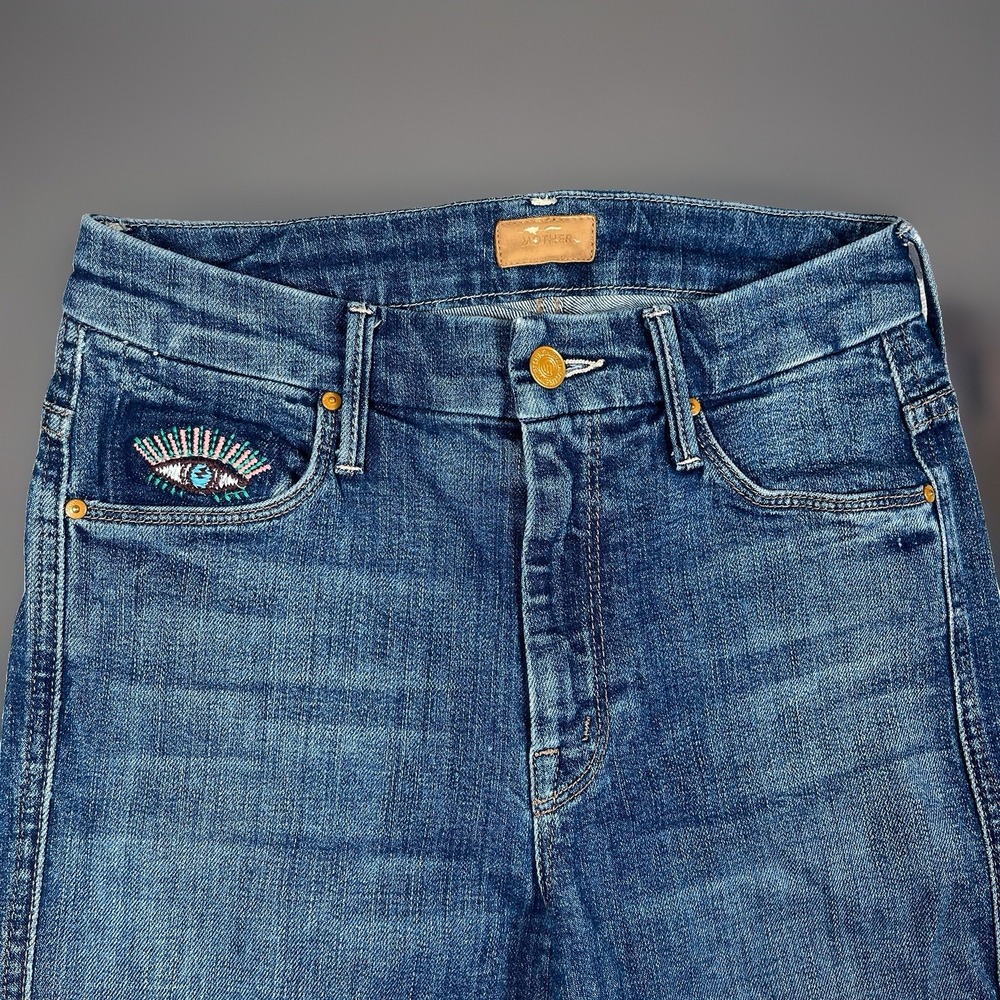 MOTHER Denim The High Waisted Double Looker Ankle Jeans Womens 24 Fruit Carts